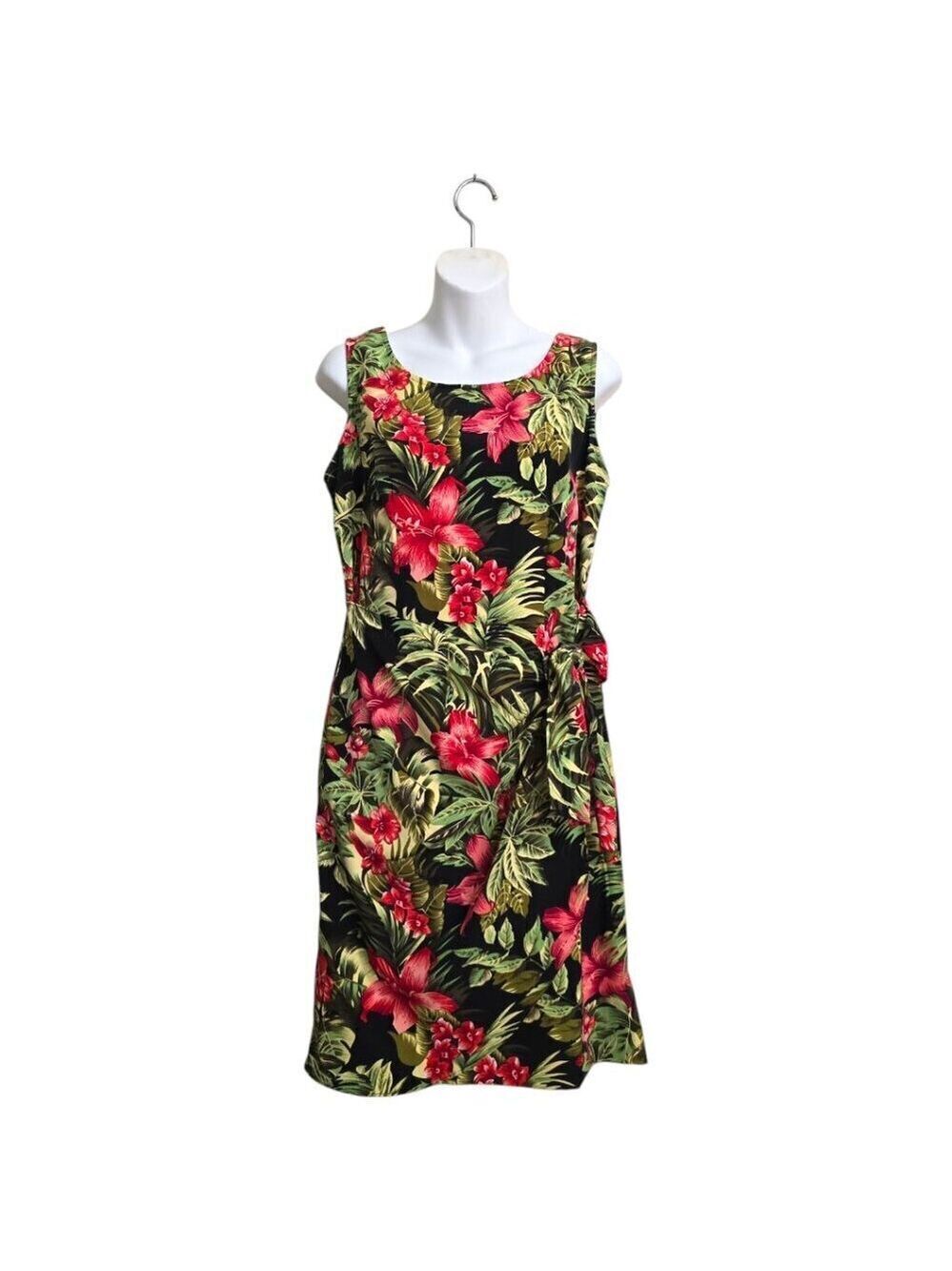 Melissa Harper Tropical Floral Waist Tie Wrap Dress Sz 8